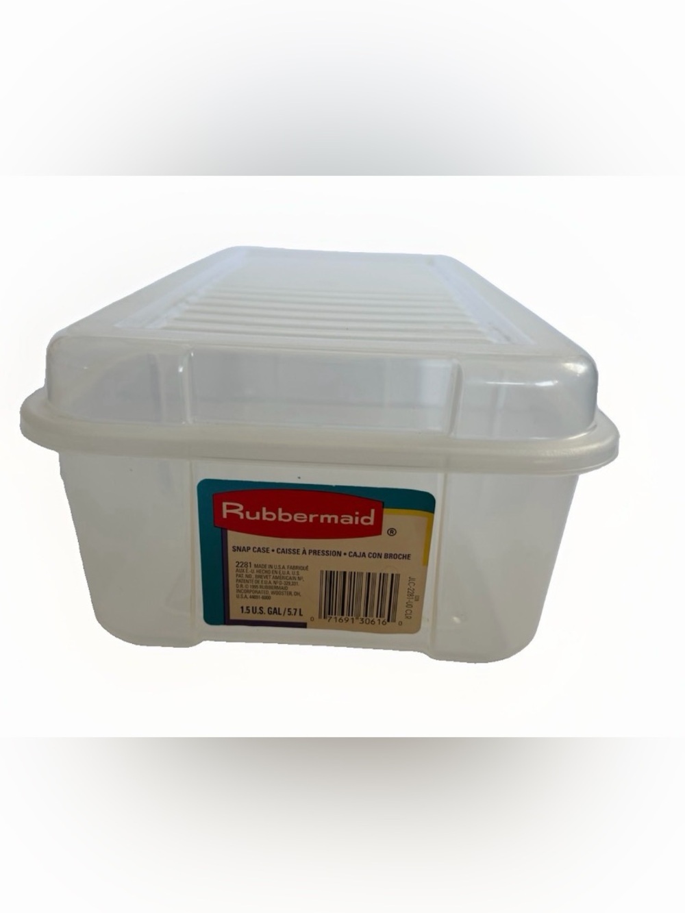 Vintage Rubbermaid 2281 Keepers Snap Case  Storage Shoe Box 1.5 Gal 1995 Clear